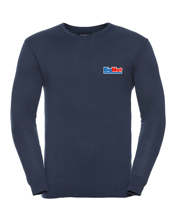 Pullover homme col V 275g/m²